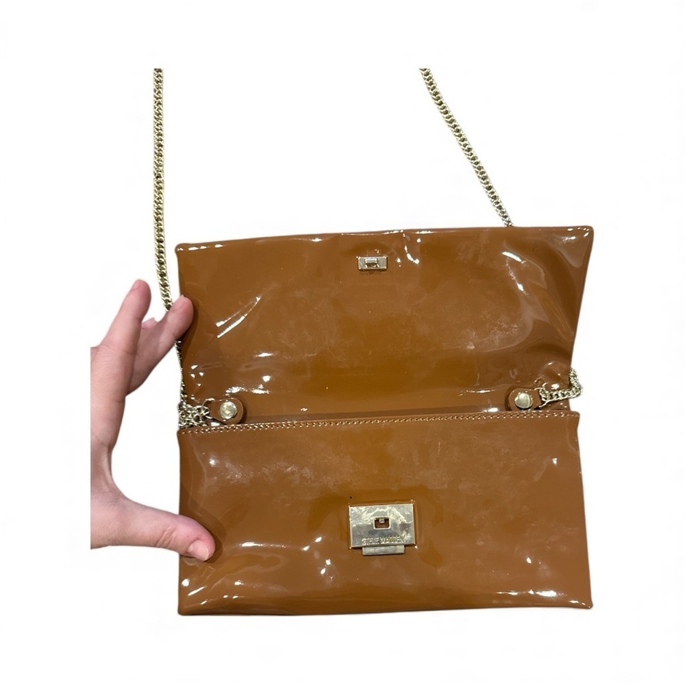 Steve Madden Elegant Brown Chain Strap Clutch - Picture 4 of 5